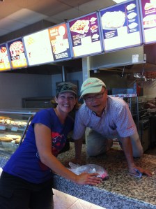 Posing on the counter was optional.