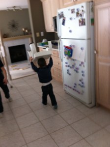 Stand amazed at my might power. This step stool and I cannot be defeated.