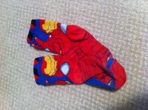 Superhero socks are the perfect conversation-starter