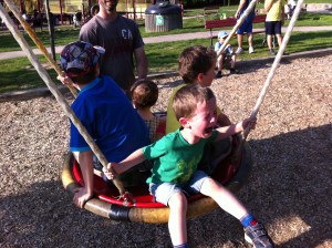 "Letting me off the swing when I said I was done"