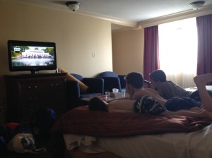 Shhh...we're busy watching the security camera channel.